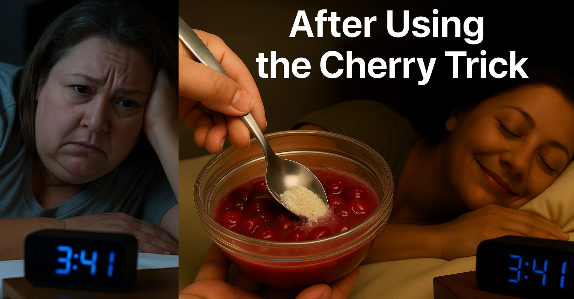 The cherry trick before and after